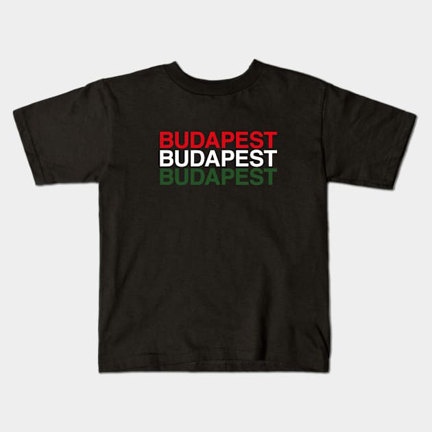 BUDAPEST Hungarian Flag Kids T-Shirt by eyesblau